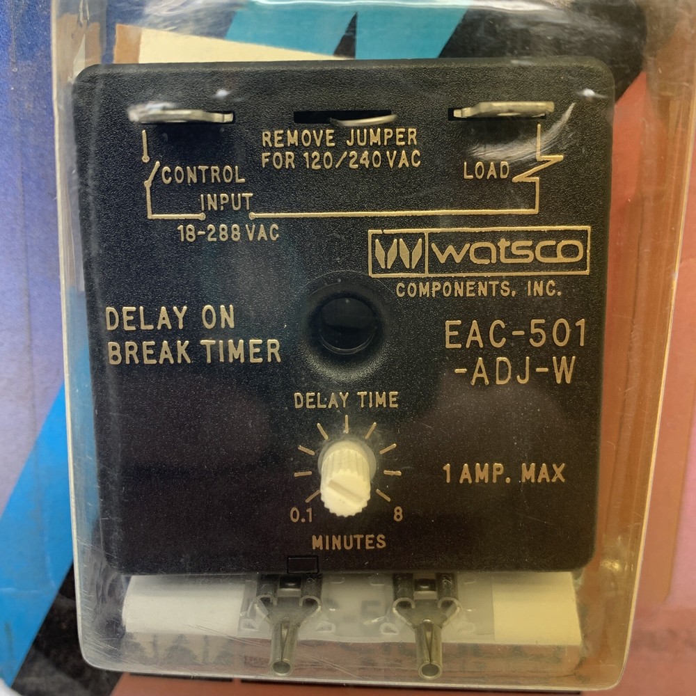 Watsco EAC-501-ADJ-W Adjustable Compressor Delay On Break Timer 0.1-8min 18-288V
