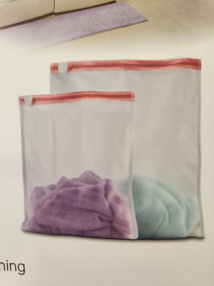 2 Pack White Mesh Laundry Bags, EASY HOME