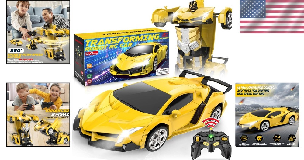 Transforming RC Car & Robot | High-Speed, 360 Spins, & One-Button Transformat...