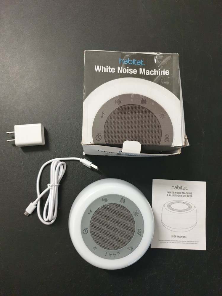 Habitat Noise Machine White Compact With USB Charging Cable