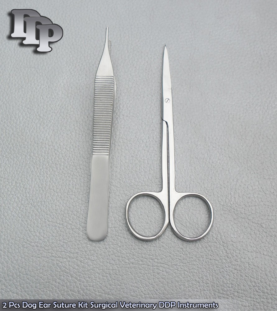 2 Pcs Dog Ear Suture Kit Surgical Veterinary Instruments