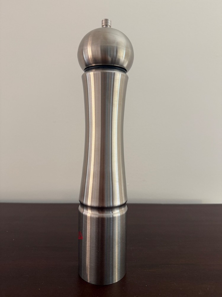 Pepper Mill Grinder 12" Silver Color Metal Adjustable - New!