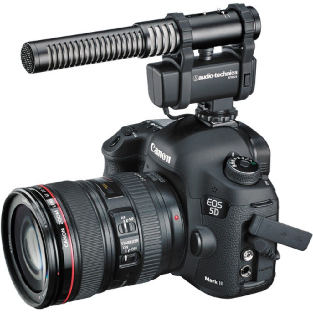 Audio-Technica AT8024 Camera-Mount Microphone w/ Battery Charter & Case