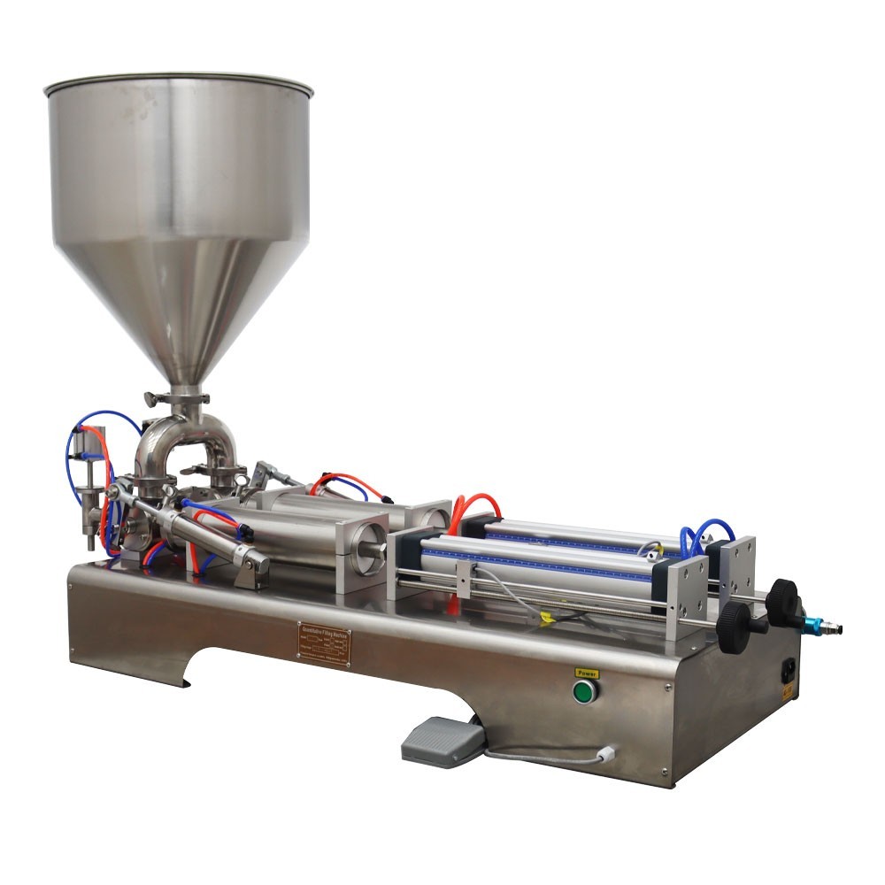 Pneumatic Paste Liquid Dual Purpose Filling Machine Two Nozzle 100-1000ML 110V