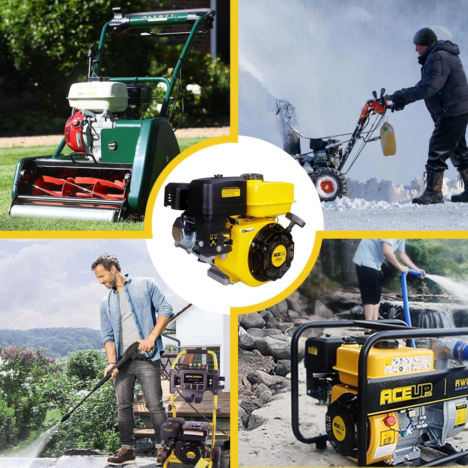 Aceup Energy 7HP 212cc Gas Engine Horizontal Shaft, 4 Stroke OHV Gas Motor