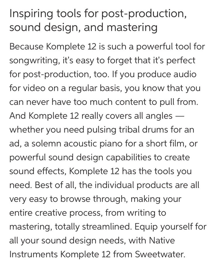 Native Instruments Komplete 12 Ultimate Complete UPGRADE ONLY For 8-12