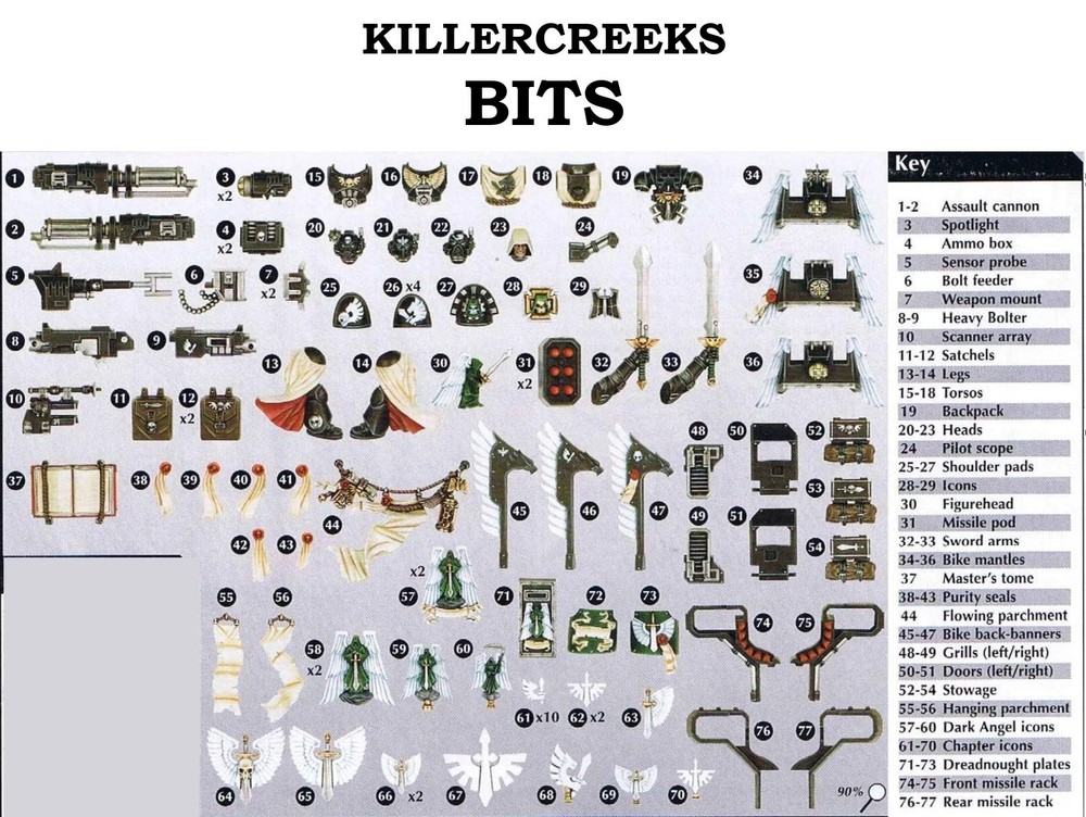 40K Dark Angels Ravenwing, Dreadnought, & Vehicles Bits Bitz OOP Multi Listing