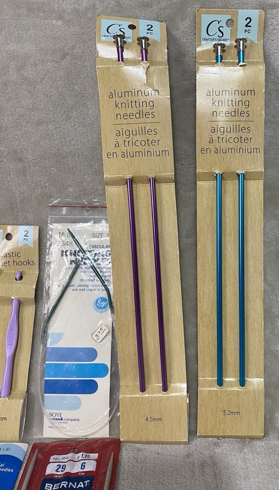 Knitting Needles Circular Crochet Hooks Lot Thread Bundle Mixed Sizes Wood