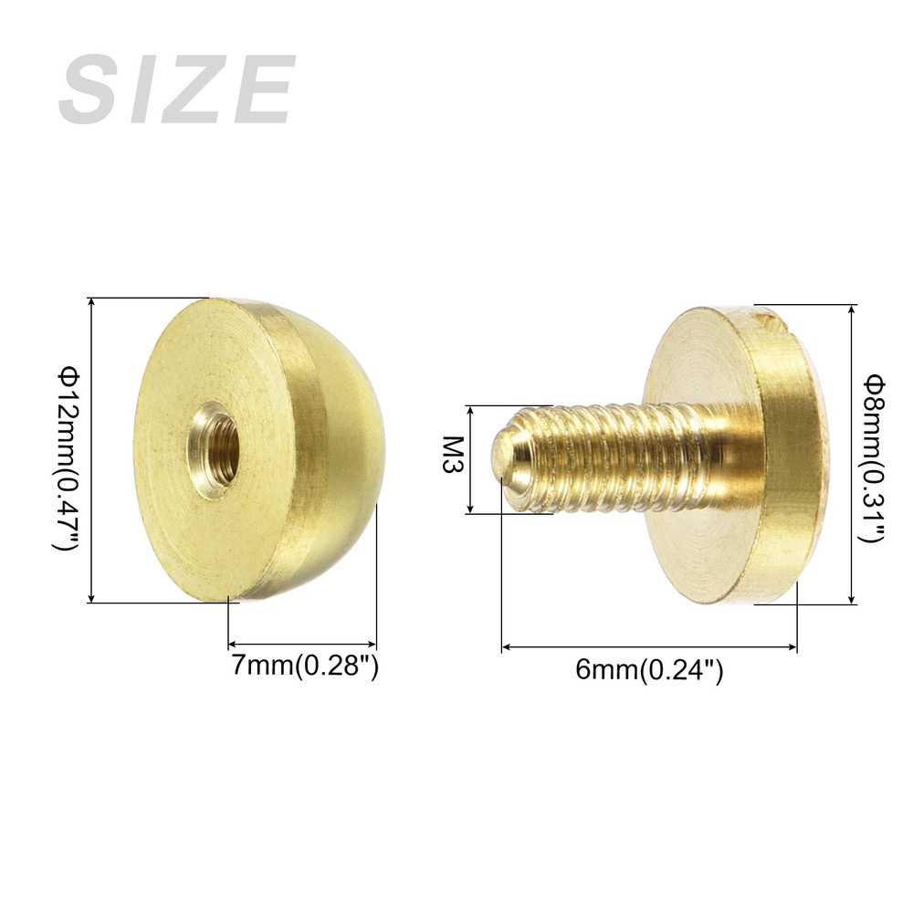 Screw Back Stud Spike (12x7mm) 10pcs, Round Head Stud Rivets