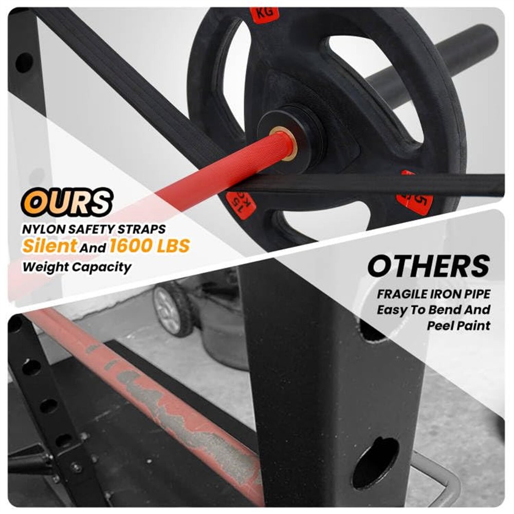 ✔️1600LBS Multi-Functional Power Rack W/Cable Pulley Power Cage with LAT Pulldow