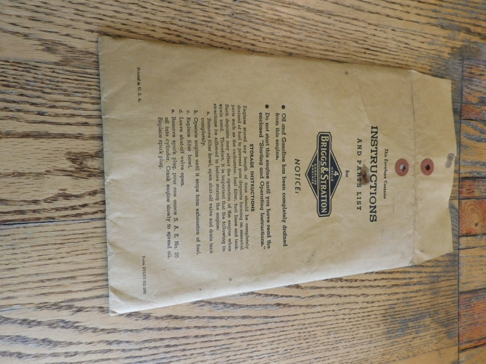 Vintage ECLIPSE ROCKET POWER MOWER Briggs & Stratton INSTRUCTIONS