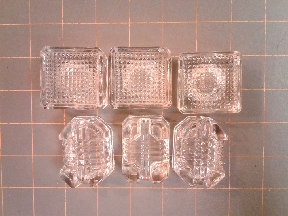 Antique 6 Glass Open Salt Cellar Dips
