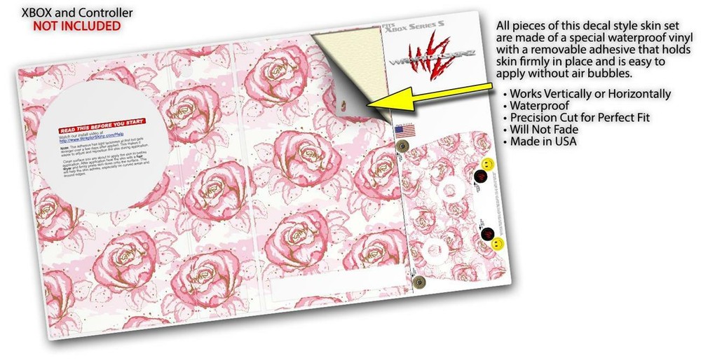 Skins XBOX Series S Console Controller Flowers Pattern Roses 13