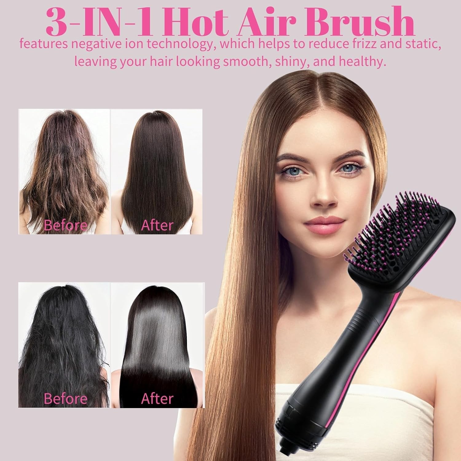 Hair Dryer and Blow Dryer Brush,Hair Straightener Brush Hair Dryer Hot Air Brush