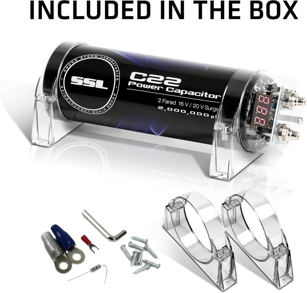 Energy Storage Capacitor - 2 Farad, Warning Tones, Amplifier