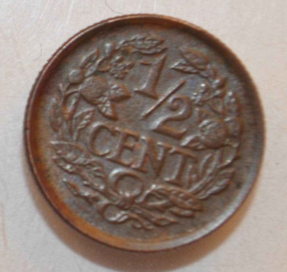 1936 Netherlands 1/2 cent