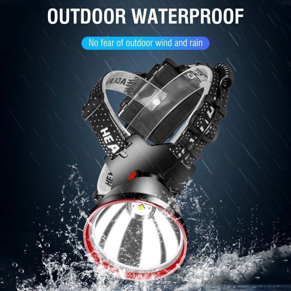 LED Rechargeable Headlamp Head Torch USB Headlight 90000LM Lamp Flashlight
