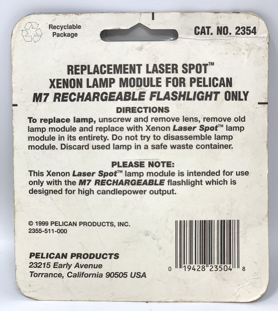 PELICAN M7 Flashlight Xenon Lamp Module Replacement Lamp 2354