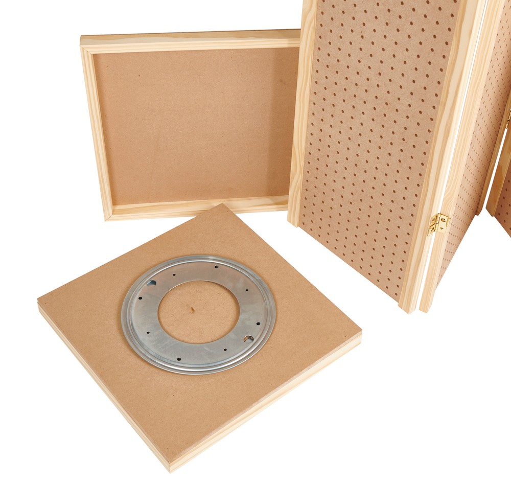 5'H Rotating Pegboard Display Tower with Base and Top