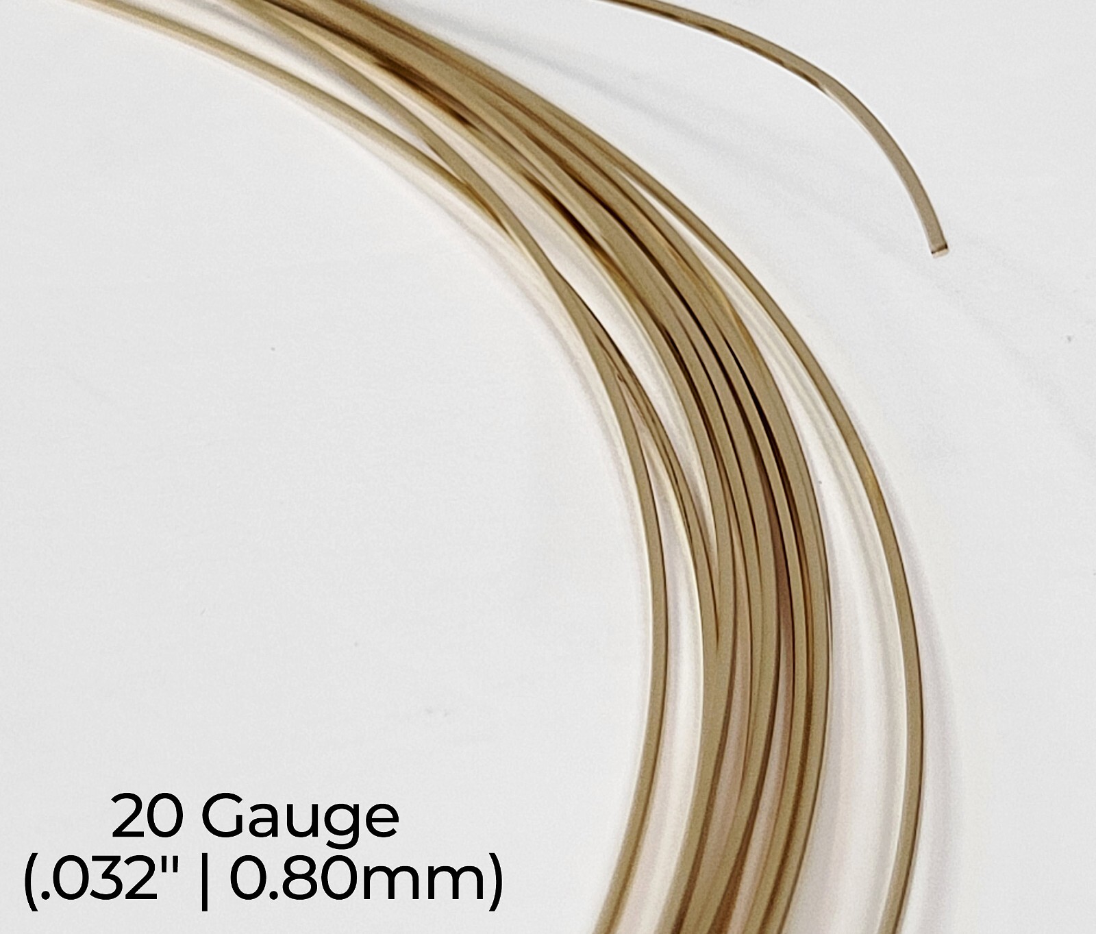 14/20 Yellow Gold-Filled Wire | Square | Half Hard | 16-24 Gauge | 1-10 Ft | USA