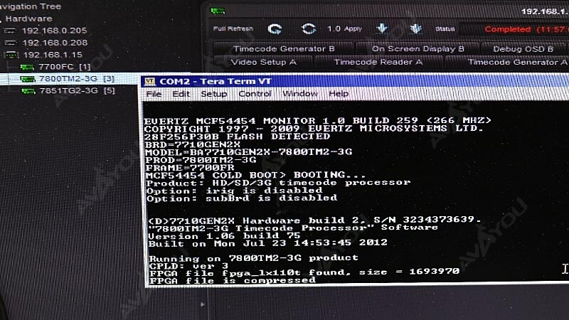 Evertz 7800TM2‑3G +3RU Dual SD/HD/3G Time Code Processor Card +3RU
