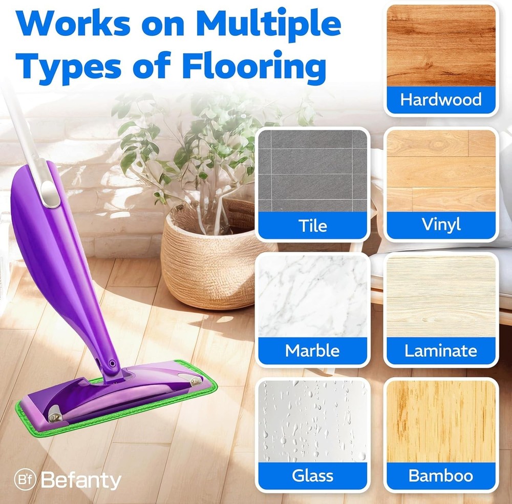 All-in-One Mop Pads Set - 4 Pack Microfiber with Scraper for Efficient Cleaning