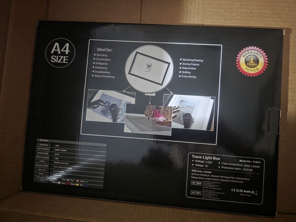 LitEnergy A4 LED Copy Board Light Tracing Box, Ultra-Thin Adjustable USB