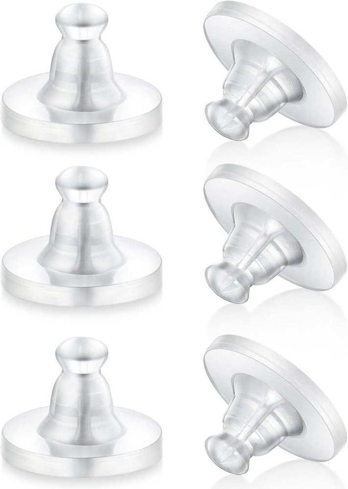 Earring Backs Rubber,100pcs Soft Clear Earring Backs for Studs,Hypoallergenic Si