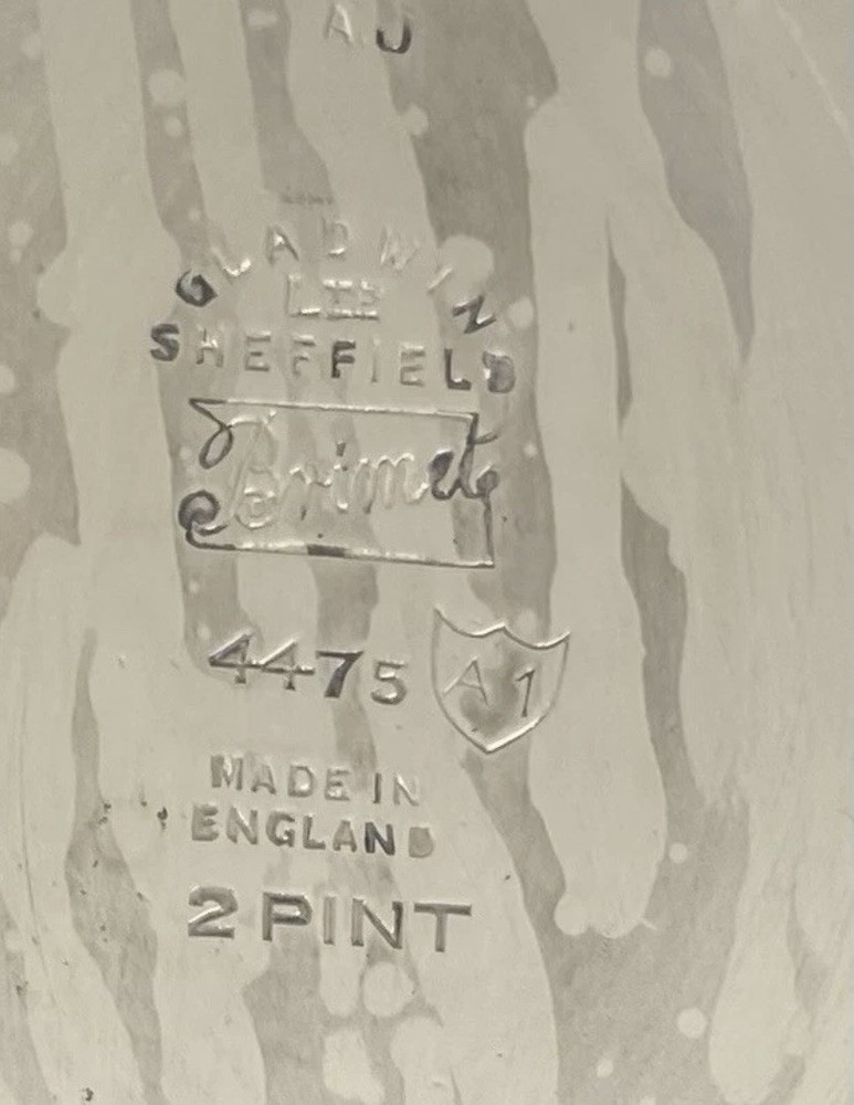 Gladwin Sheffield Brimet Tea Set Monogrammed With Letter D