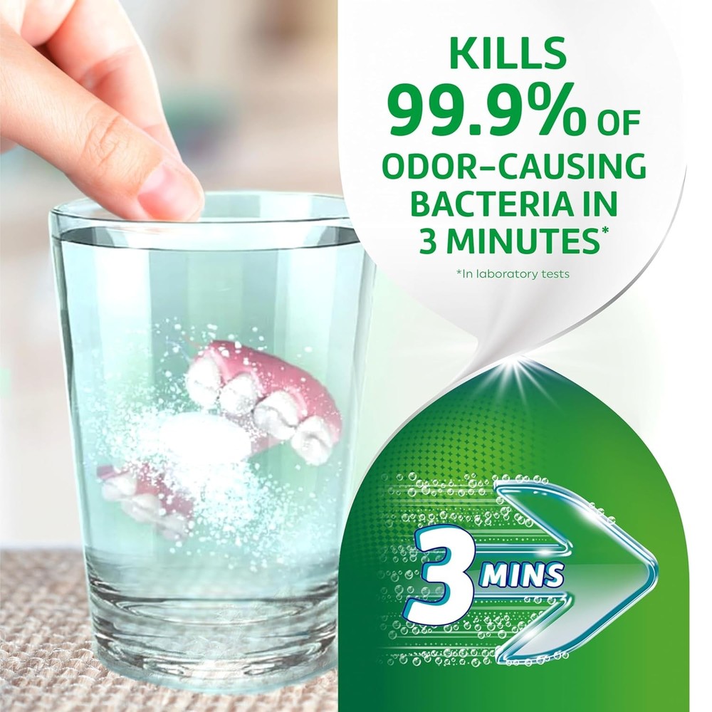 Polident 3 Minute Denture Cleanser Tablets 120 Count