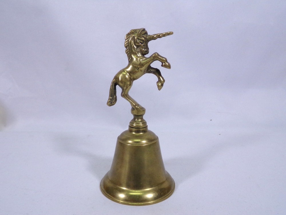 VINTAGE UNICORN 5.75" SOLID BRASS BELL