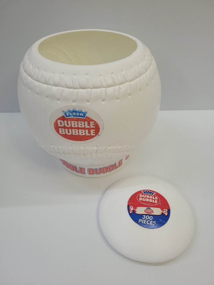 Dubble Bubble Fleer Gum Plastic Baseball Container Jar