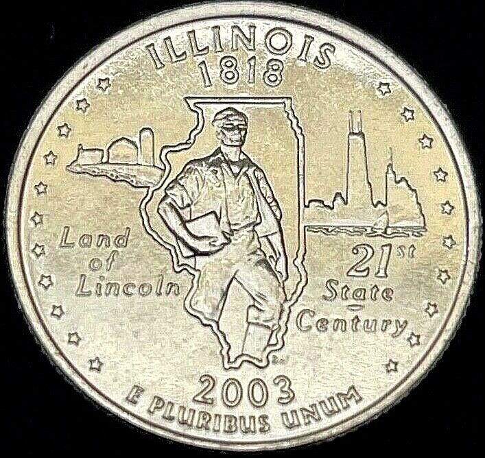 2003-D Platinum Plated Illinois State Quarter