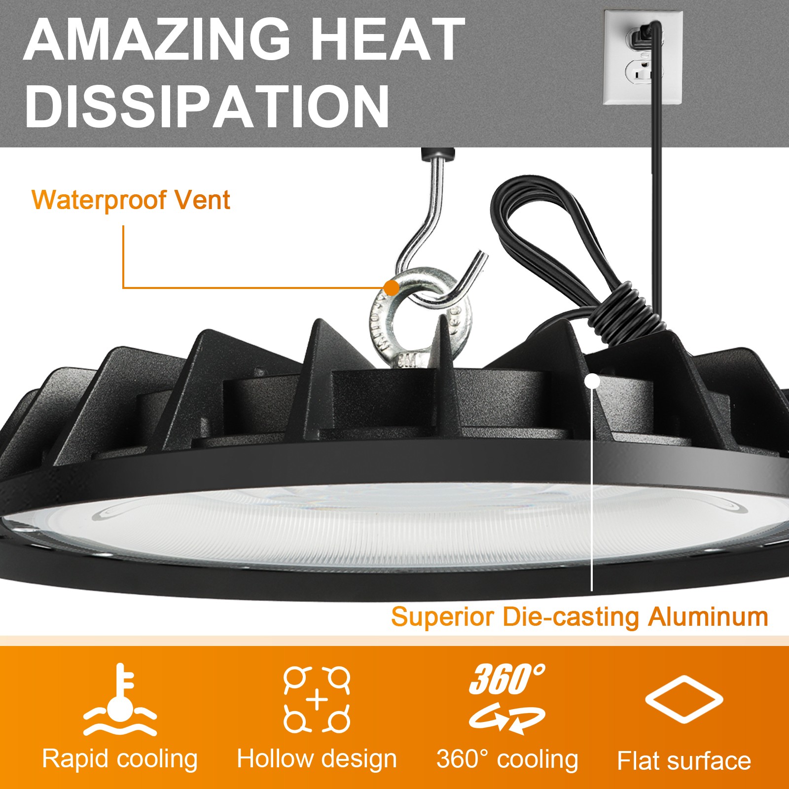 10 Pack 200W UFO Led High Bay Light Industrial Commercial Warehouse Shop Lights