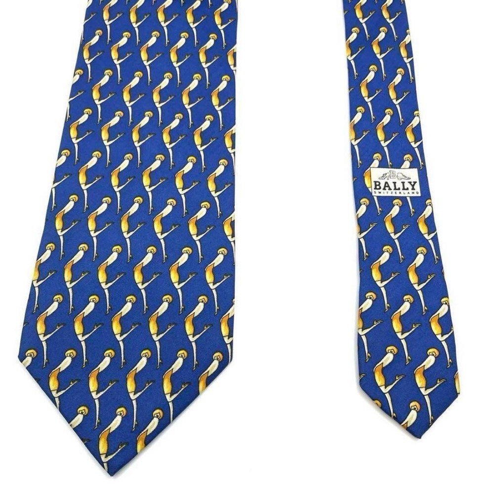 BALLY tie small pattern personality blue yellow