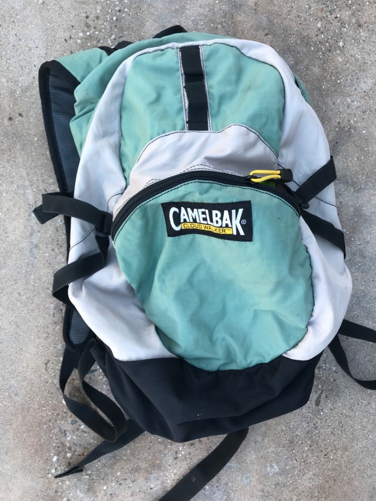 Green & Off Whit Camelbak Hydration Pack Cloud Walker No Bladder Backpack Hiking