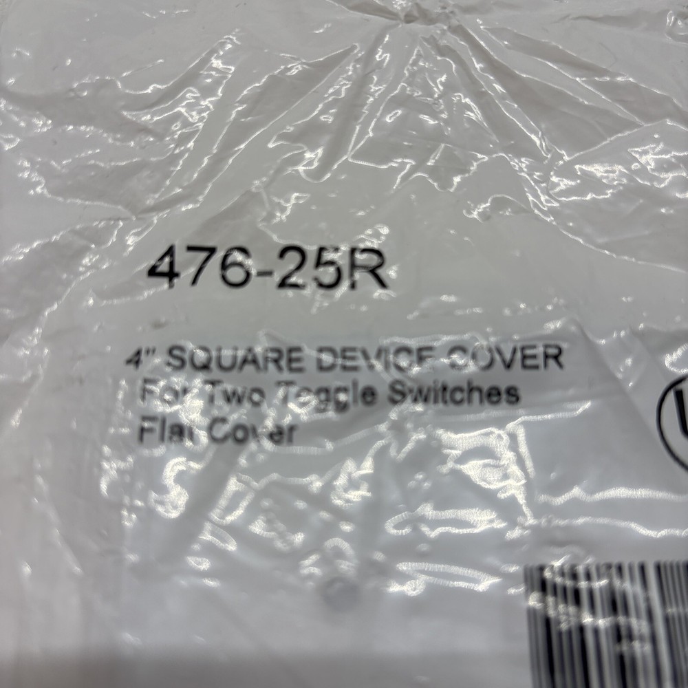 4 X Flat Square Device Cover Two Toggle 4" 476-25R -B1