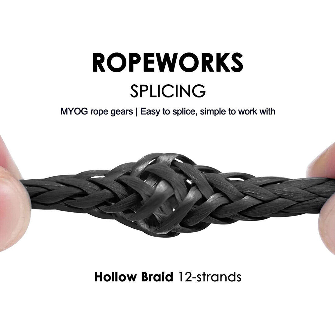1000lb~2000lb High Strength Braided UHMWPE Cord Outdoor Repair Spliceable Rope