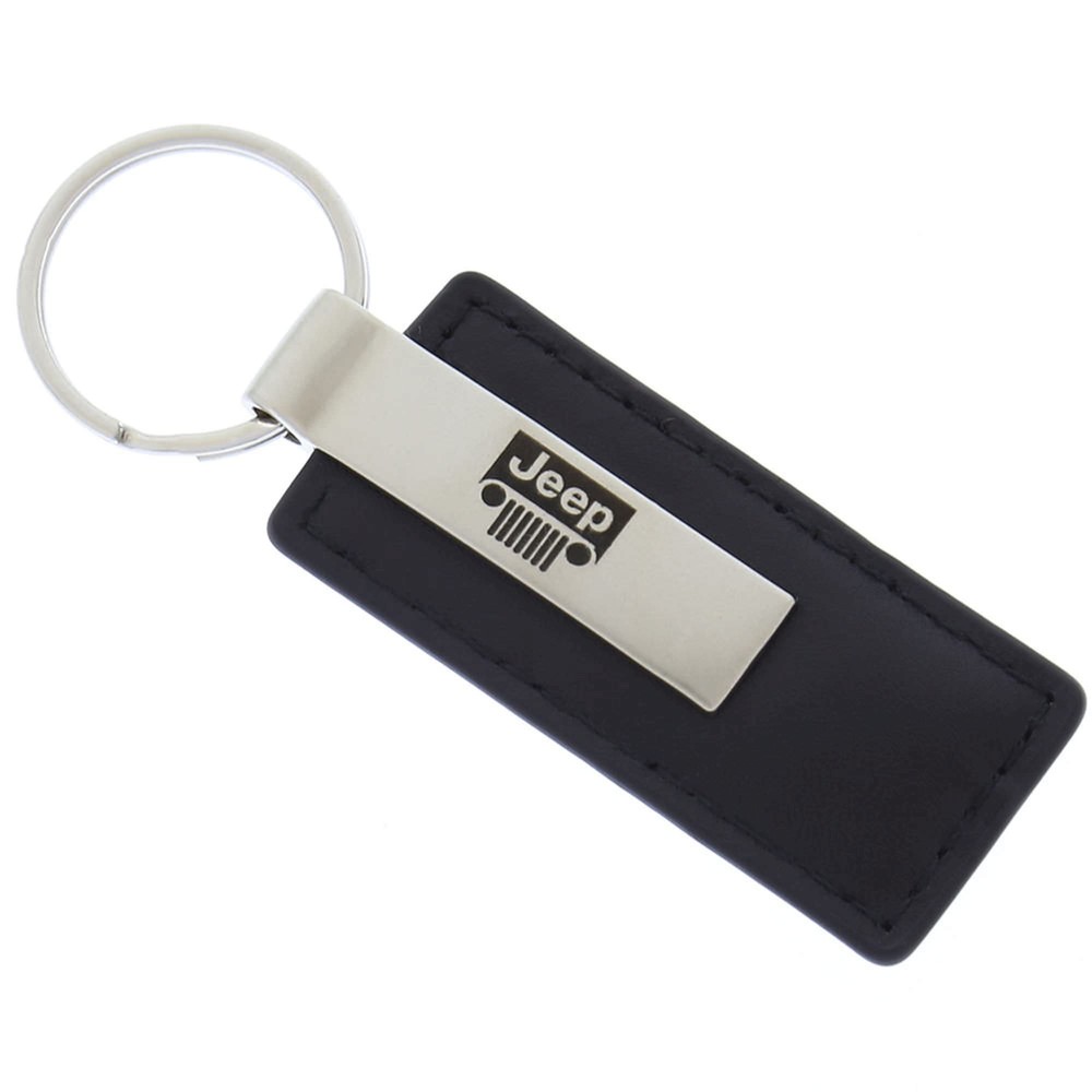 Jeep Grill Leather Keychain (Black)