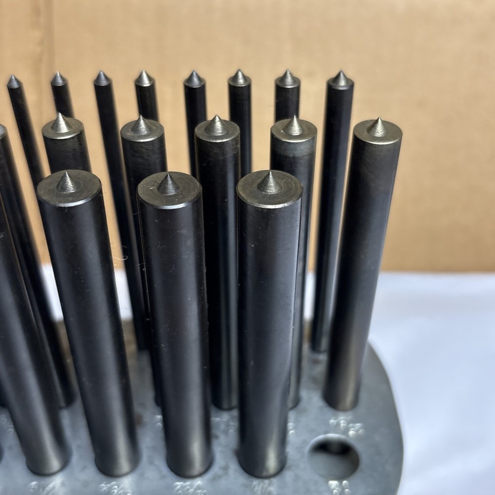 Vintage Spellmaco Transfer Punch Set 26 Pc Standard SAE w/ Rack Missing 2 (READ)