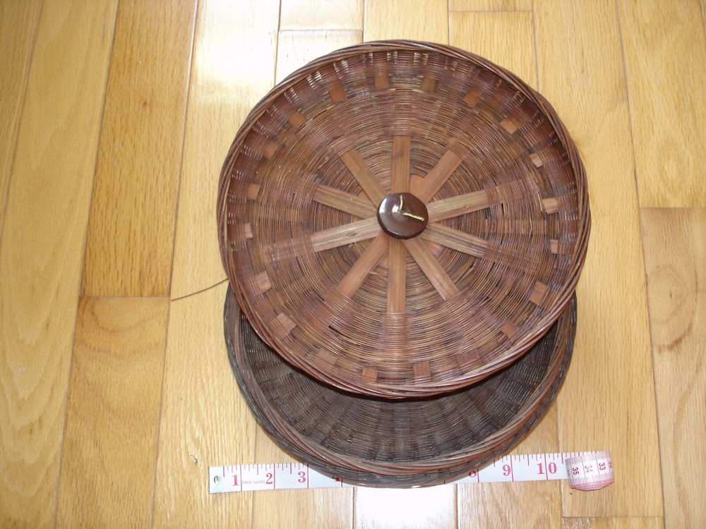 Vintage Antique Wicker Round Basket