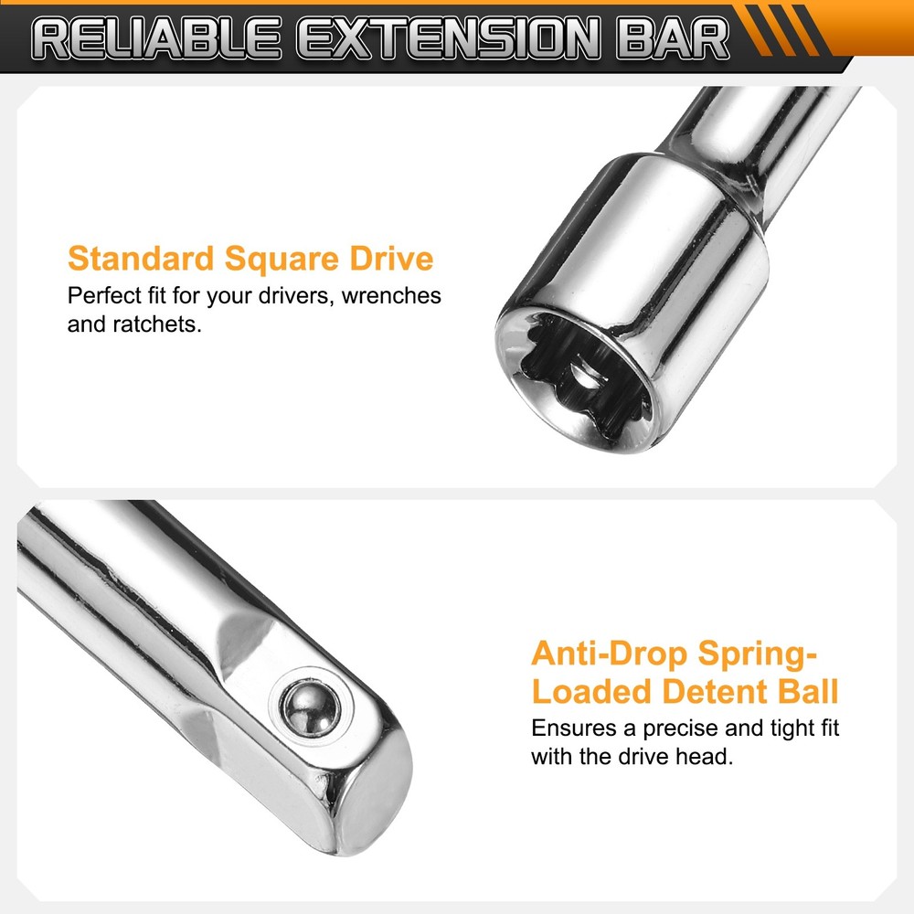 2pcs Socket Extension Bar 1/4" Drive 2" Long Impact Driver Wrench Adapter