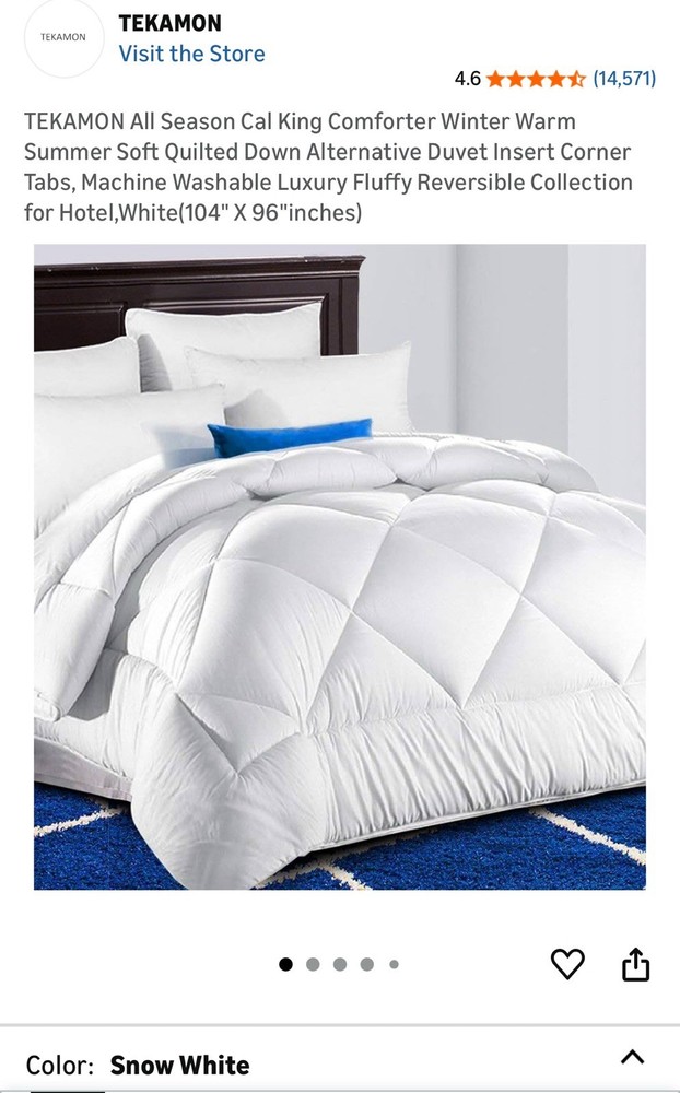Tekamon All Season Cal King Comforter Soft Down Alternative