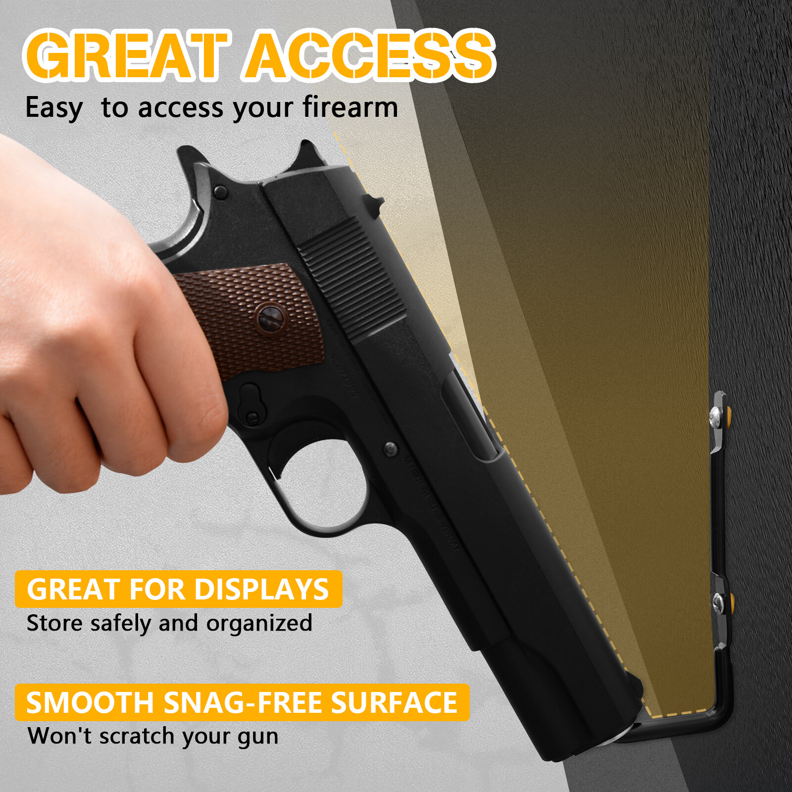 6PCS Pistol Wall Mount Handgun Rack Hooks Organizer New