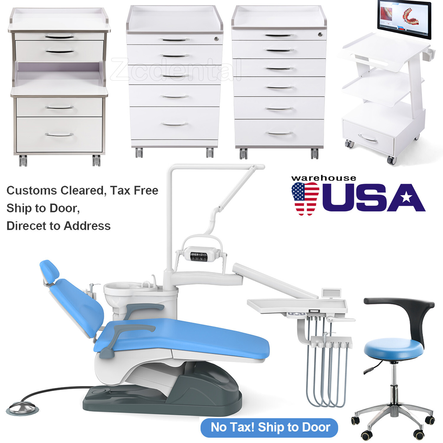 Motor de CC controlado por la computadora de la unidad dental / Gabinete móvil