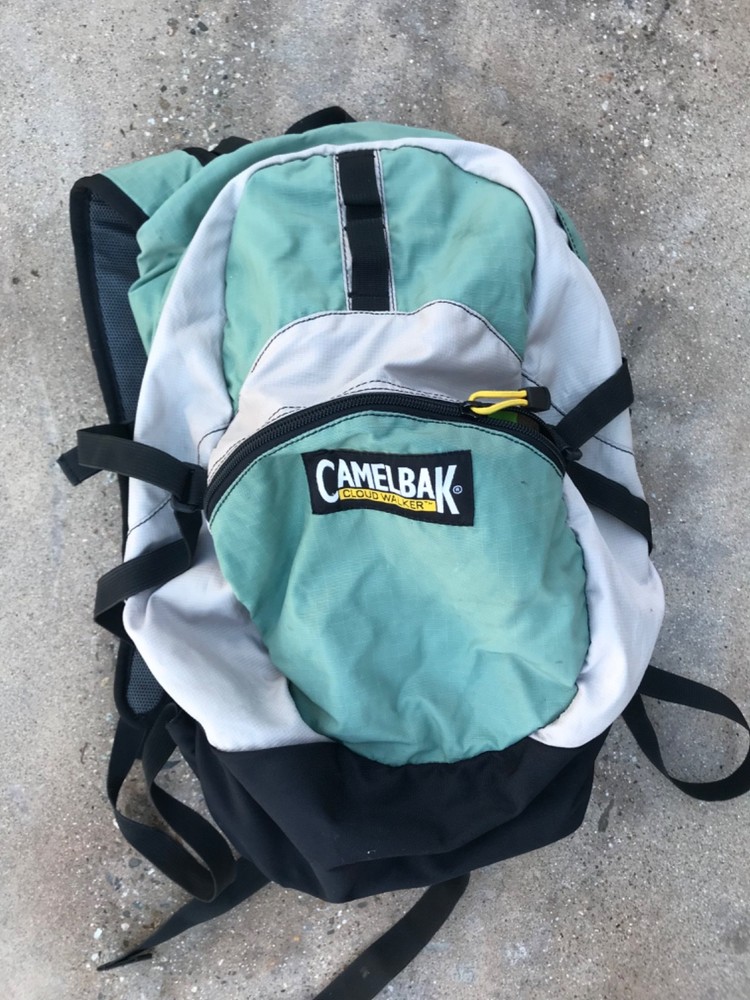 Green & Off Whit Camelbak Hydration Pack Cloud Walker No Bladder Backpack Hiking