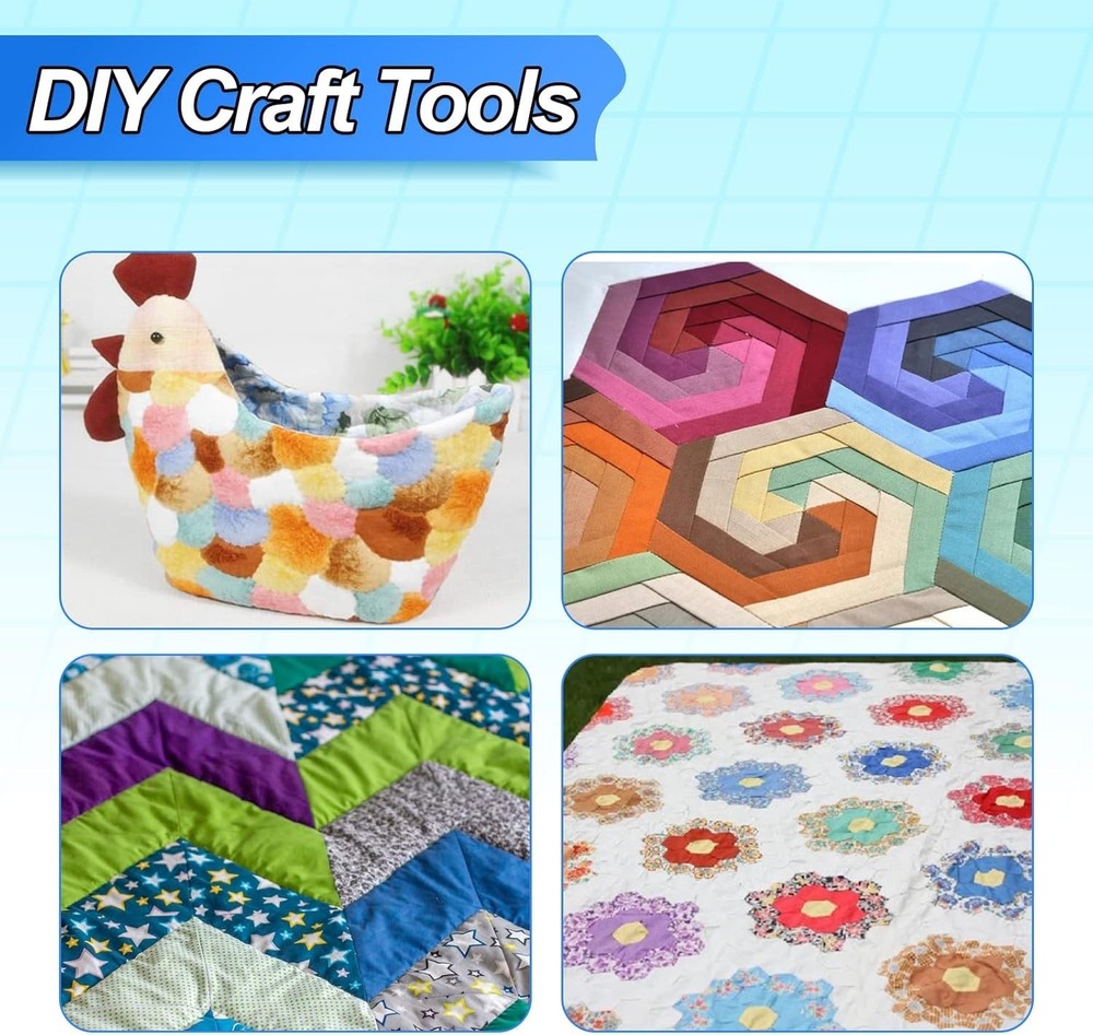 300Pc ASSROTED Acrylic TEMPLATES Quilting Patchwork Piecing Craft for Sewing