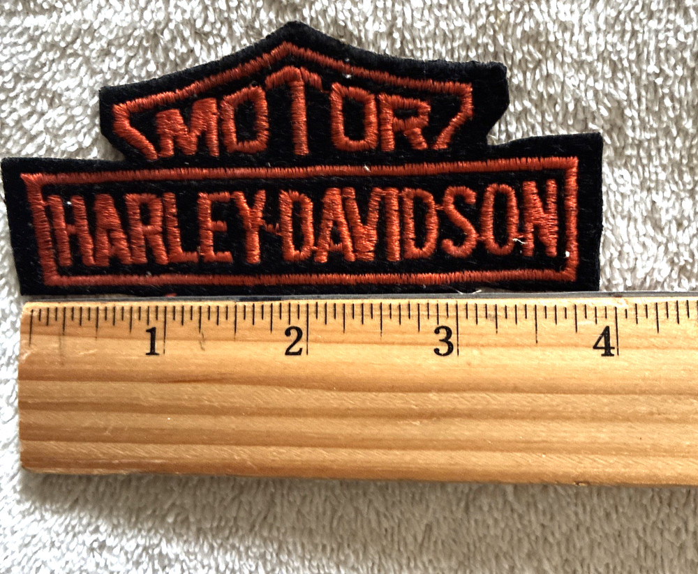 Harley Davidson Patch Orange &Black Shield 4” x 3" New