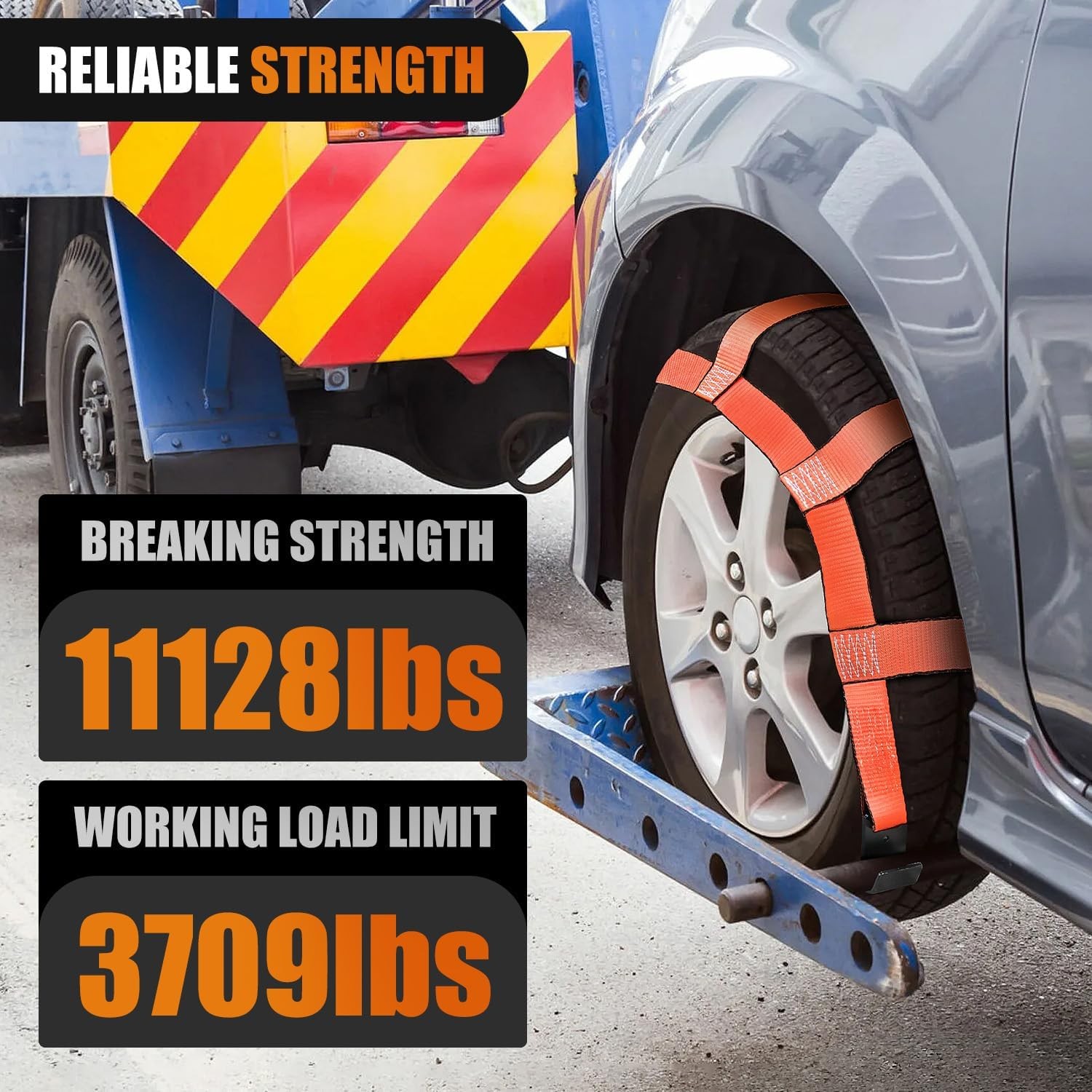 Nilight Tow Dolly Basket Straps with Flat Hook for 14”-19” Tires Car Heavy Duty