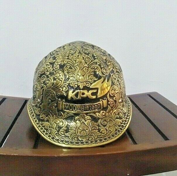 Engraved Brass Hard Hat - Carved Brass Hard Hat
